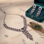 Elegant Sapphire-Voilet Statement Necklace Set