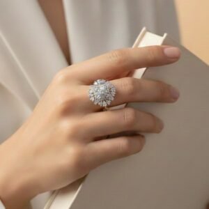 Elegant Floral AD Starburst Ring
