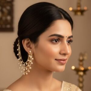 White Pearl Layered Ear Chain Accessory