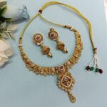 Gold-Tone Necklace & Jhumka Earrings Set