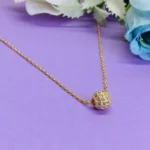 Cz Gold-Tone Minimalist Round Pendant