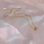 Cz Gold-Tone Minimalist Round Pendant