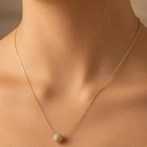 Cz Gold-Tone Minimalist Round Pendant
