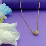 Cz Gold-Tone Minimalist Round Pendant