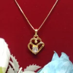 Elegant AD Gold-Tone Heart Pendant