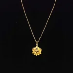 Stylish AD Gold-Tone Floral Pendant