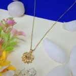 Stylish AD Gold-Tone Floral Pendant