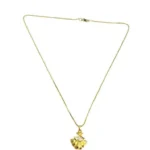 Delicate Cz Gold-Tone Floral Pendant