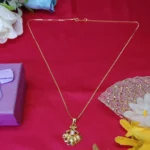Delicate Cz Gold-Tone Floral Pendant