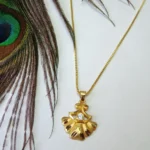 Delicate Cz Gold-Tone Floral Pendant