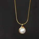 Gold-Tone Teardrop Pendant for Women