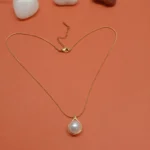 Gold-Tone Teardrop Pendant for Women