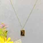 Graceful Gold-Tone Envelope Pendant