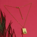 Graceful Gold-Tone Envelope Pendant