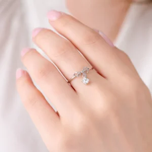 Classic Silver-Tone Adjustable Bow Ring