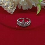 Women AD Crown-Inspired Silver-Tone Ring