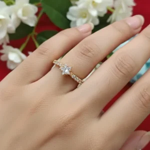Stylish Star-Shaped AD Ring for Women