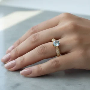 Round-Cut Cubic Zirconia Ring for Women