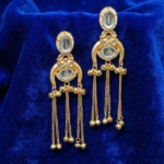 Elegant Gold-Tone Kashmiri Earrings