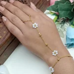 Gold-Tone Floral Hand Chain for Women
