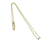 Graceful CZ Gold-Tone Bow Pendant