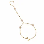 Gold-Tone Floral Hand Chain for Women