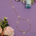 Gold-Tone Floral Hand Chain for Women