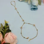 Gold-Tone Floral Hand Chain for Women