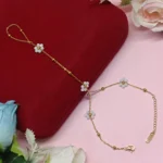 Gold-Tone Floral Hand Chain for Women