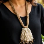 Multi-Strand Jute Necklace With Pearl Multi-Strand Jute Necklace With Pearl