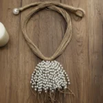 Multi-Strand Jute Necklace With Pearl