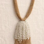 Multi-Strand Jute Necklace With Pearl