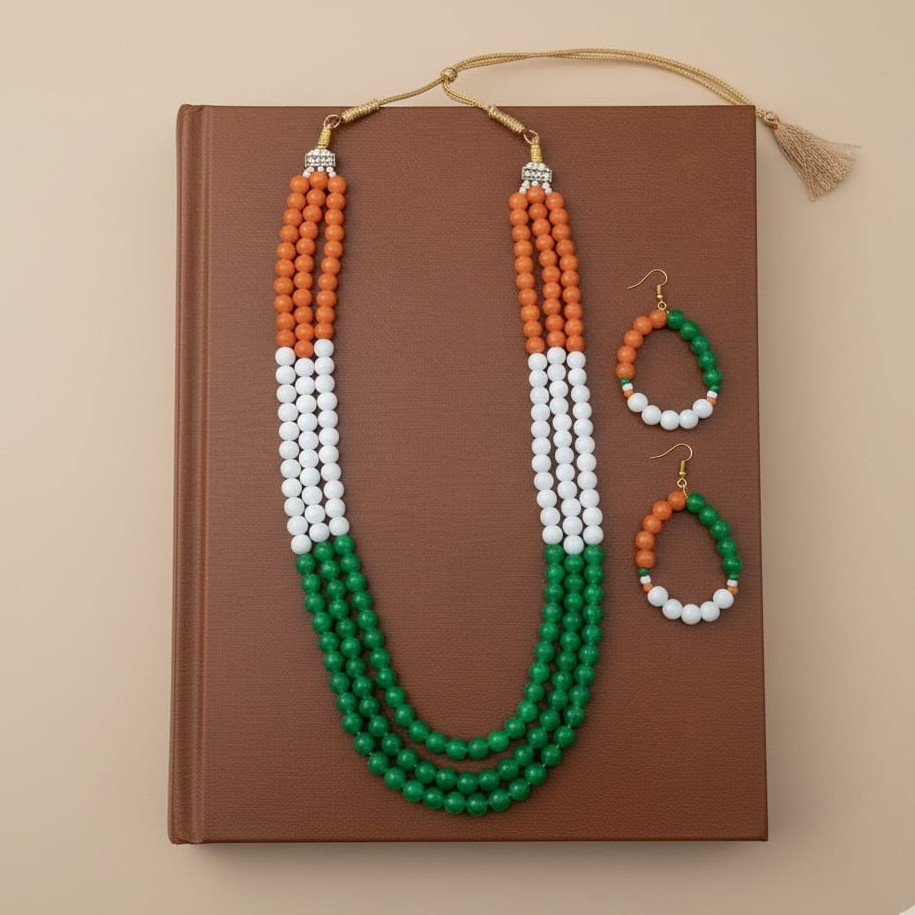 Tri-color Multi-Layered Beaded Jewelry Set