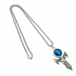 Statement Silver-Tone Blue Eye Pendant