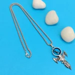Statement Silver-Tone Blue Eye Pendant