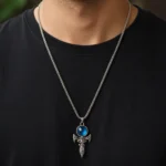 Statement Silver-Tone Blue Eye Pendant Statement Silver-Tone Blue Eye Pendant