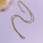 Gold-Tone Layered Chain Anklet for Women