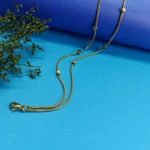 Gold-Tone Layered Chain Anklet for Women