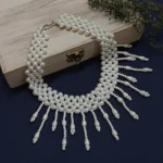 Multi-Strand Pearl Collar Necklace for Women