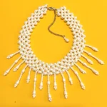 Multi-Strand Pearl Collar Necklace for Women
