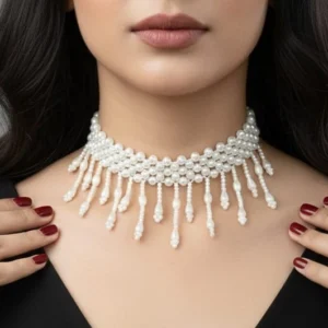 Multi-Strand Pearl Collar Necklace for Women