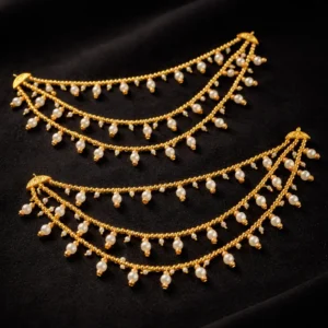 Lightweight Gold Tone Multi Strand Ear Chain