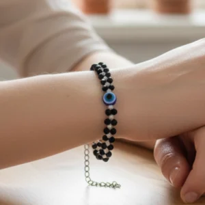 Evil Eye Black Bead Bracelet for Women