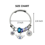 AD Silver Plated Evil Eye Charm Bracelet
