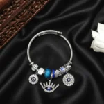 AD Silver Plated Evil Eye Charm Bracelet