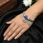 AD Silver Plated Evil Eye Charm Bracelet