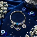 AD Silver Plated Evil Eye Charm Bracelet
