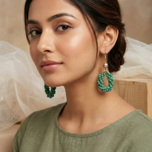 Handmade Statement Beaded Dangle Earrings