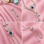Blue AD Sapphire Floral Hand Harness Bracelet