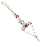 Pink Cubic Zirconia Floral Hand Harness Bracelet